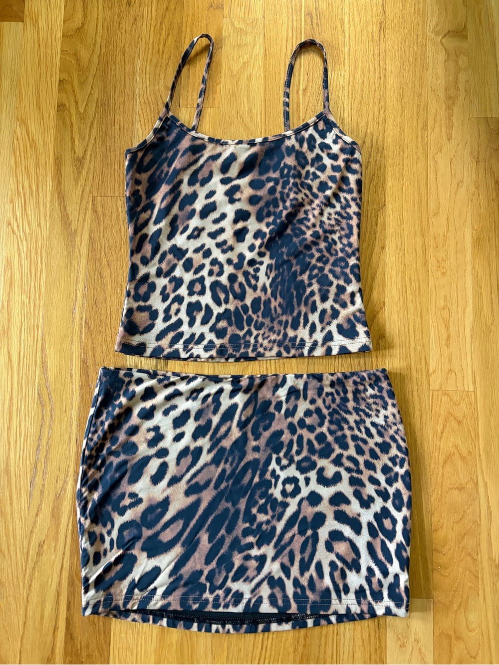WHITE FOX | Leopard print tank and skirt set